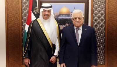 السديري يقدم أوراق اعتماده سفيراً لدى دولة فلسطين إلى الرئيس الفلسطيني