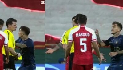 أوتافيو ينبه الحكم بوجوب طرد لاعب بيرسبوليس .. فيديو