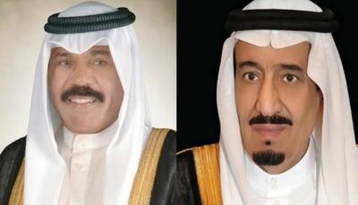 خادم الحرمين الشريفين يتلقى تهاني من القيادة الكويتية بمناسبة اليوم الوطني 93